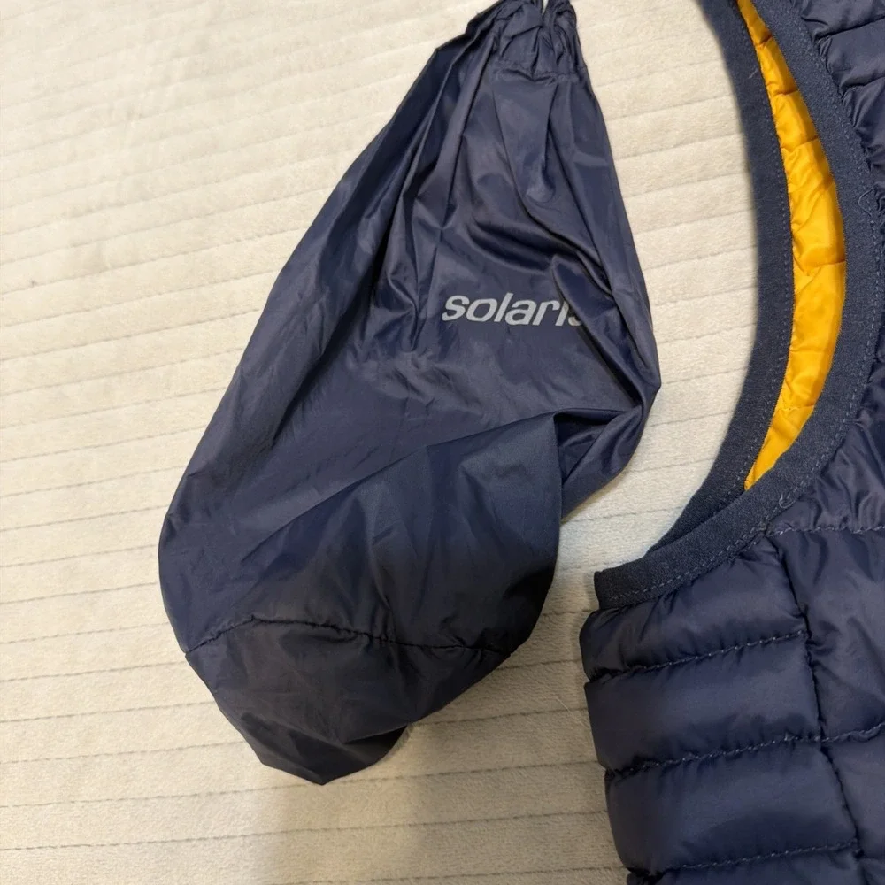 Solaris Blue Natural Down Duck Down Puffer Vest Size Large